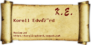 Korell Edvárd névjegykártya